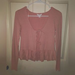 Pink Candies open blouse, Size Small